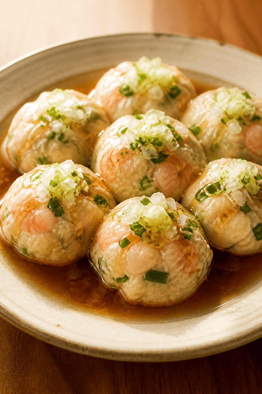 ふわっと海老の豆腐まんじゅう